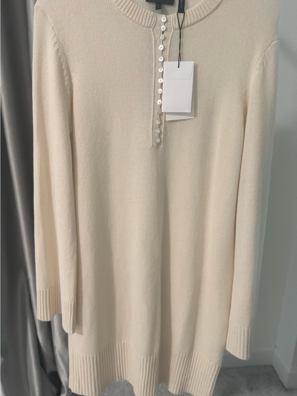 Theory Cashmere Sweater Dress in Cream